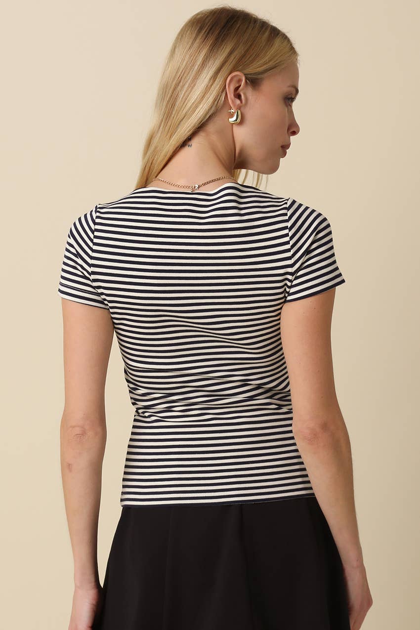 Kate Striped Fitted Top