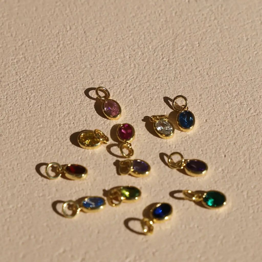 Oval Birthstone Charm