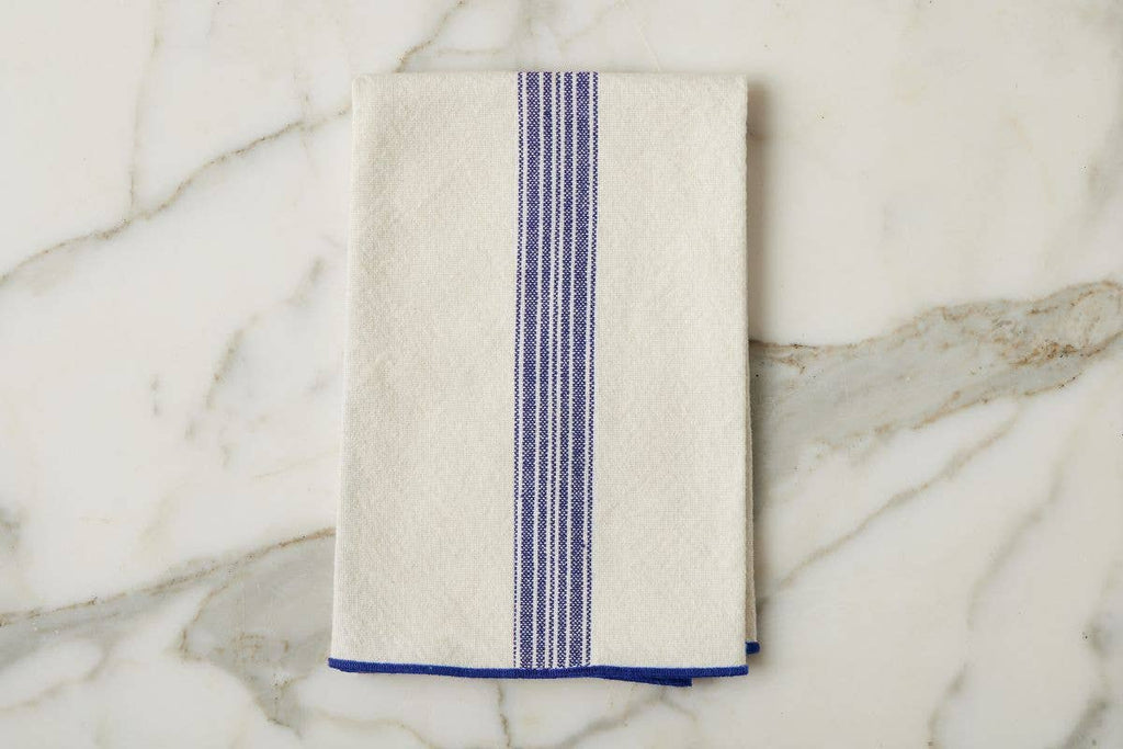 Vintage Navy Blue Stripe Dinner Napkin