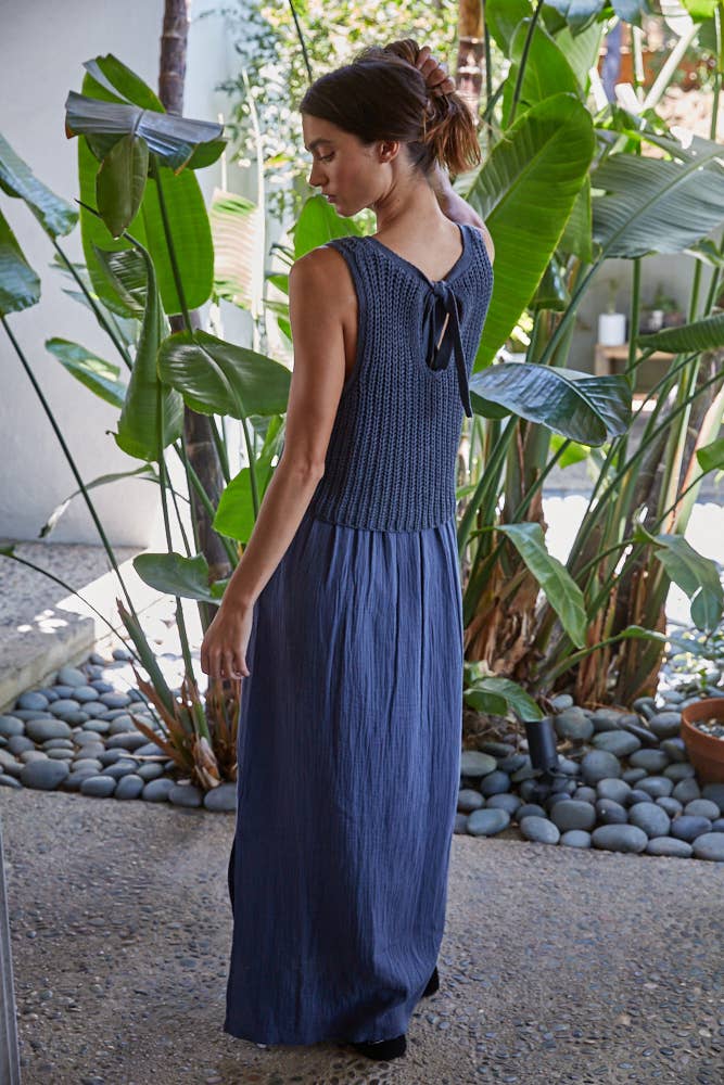 Knit Sleeveless Flare Midi Dress