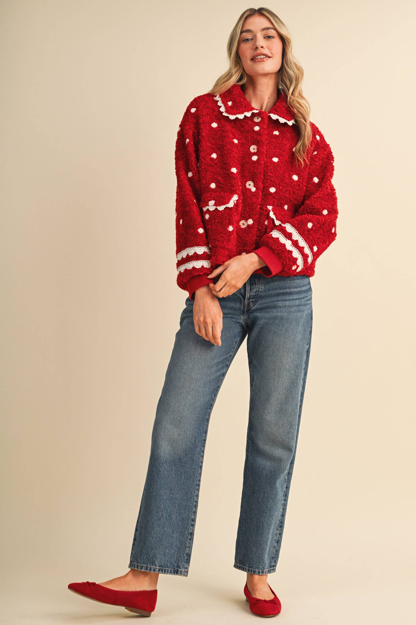 Polka Dot Teddy Jacket