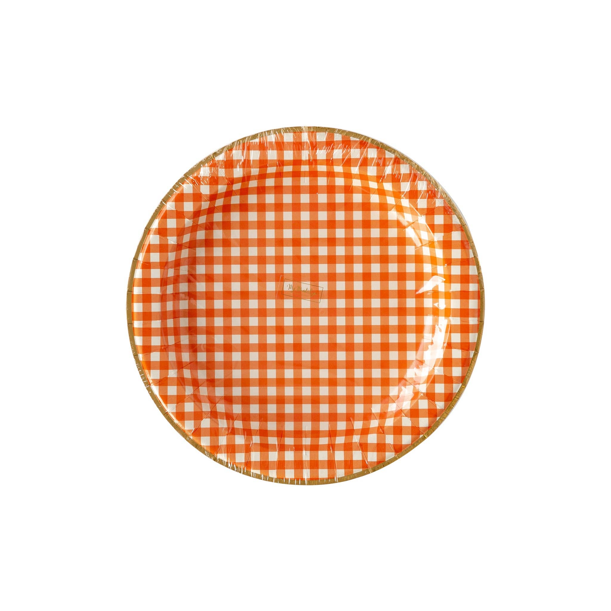 Harvest Orange Gingham Check 11" Plate