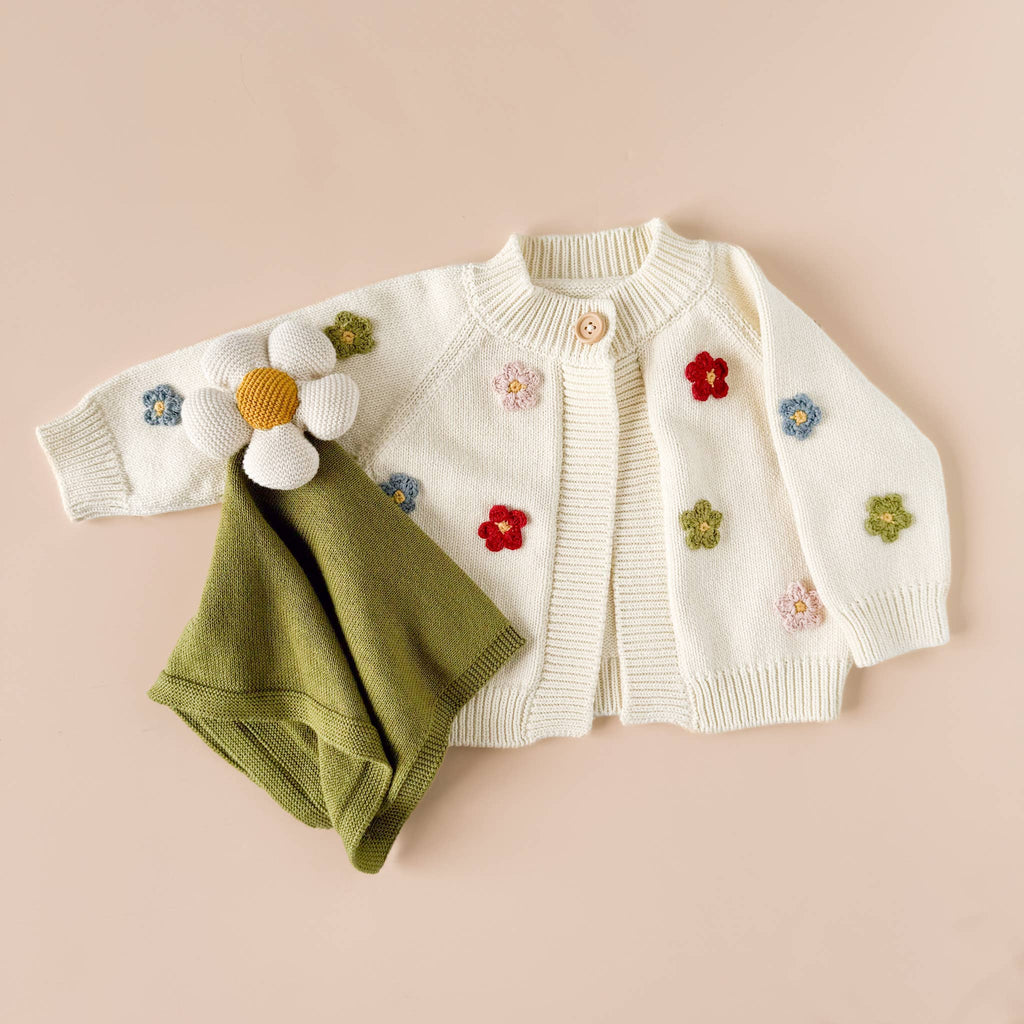 Flower Cardigan Baby Sweater