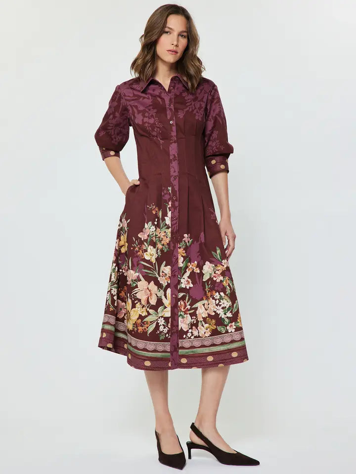 Floral Printed A-Line Midi Dress