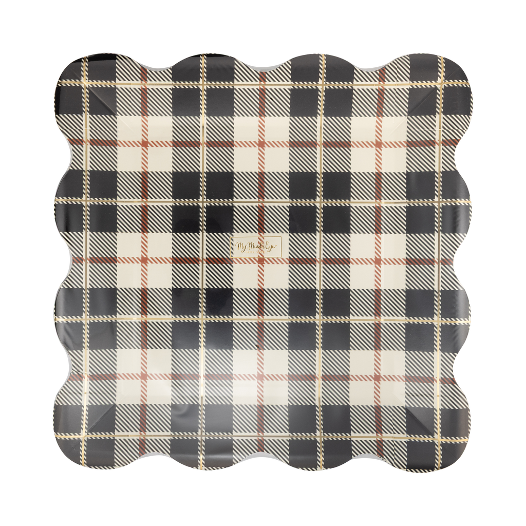Black Fall Plaid Plates