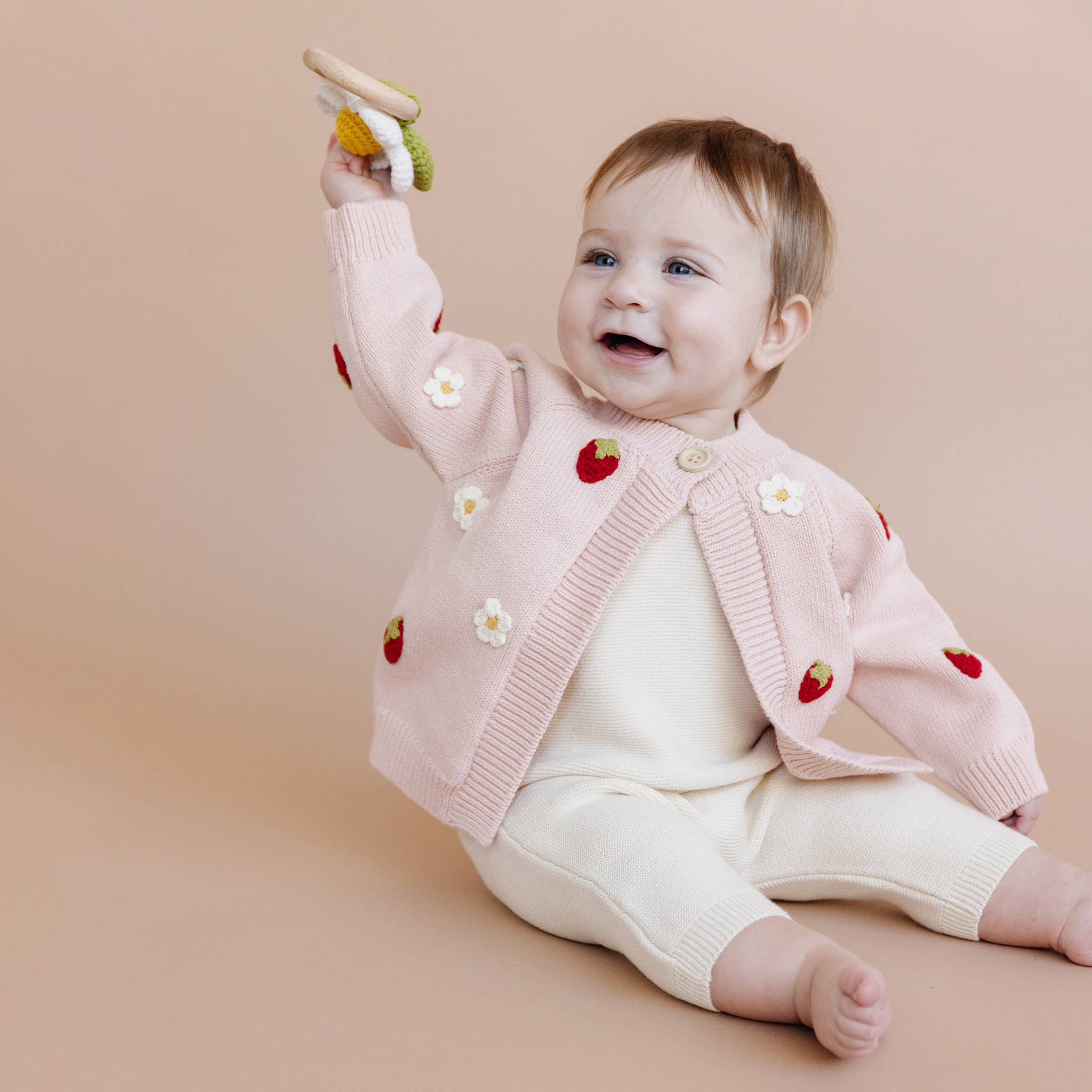 Strawberry Flower Baby Cardigan