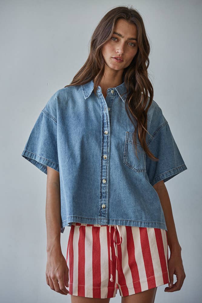 Chambray Denim Top