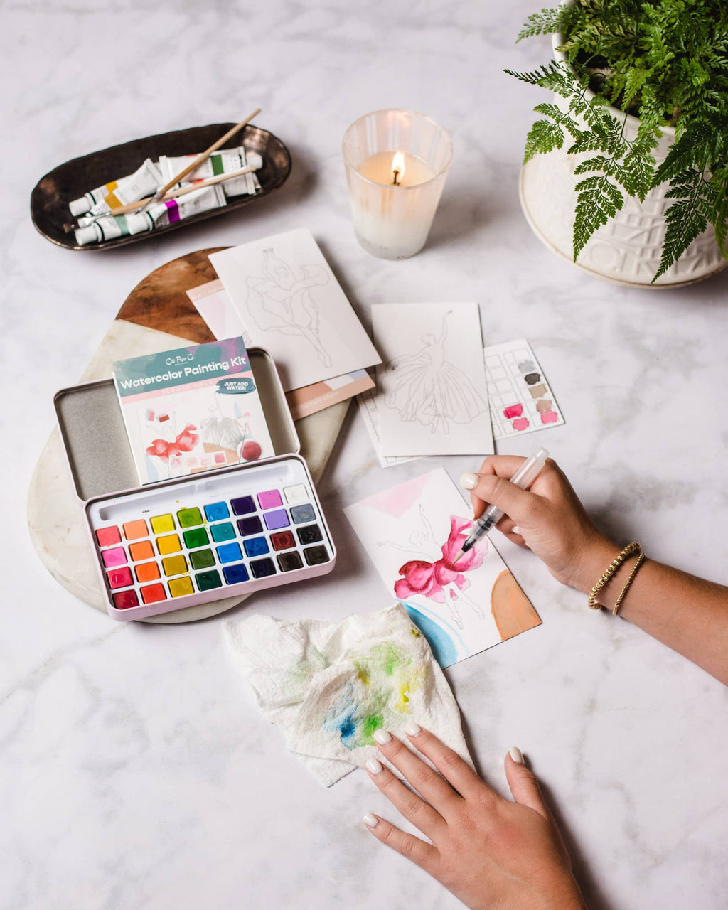 English Countryside Watercolor Painting Kit
