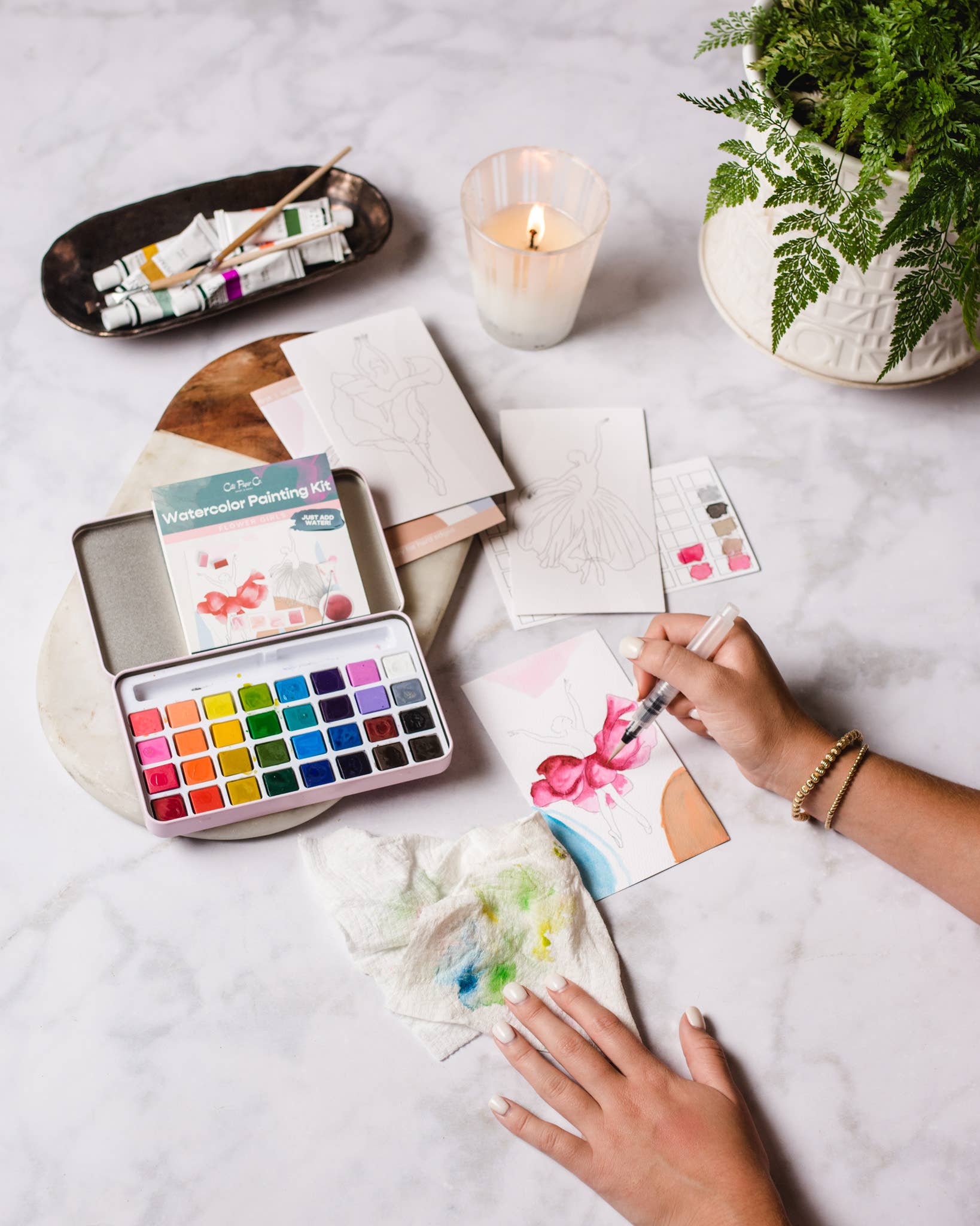 English Countryside Watercolor Painting Kit