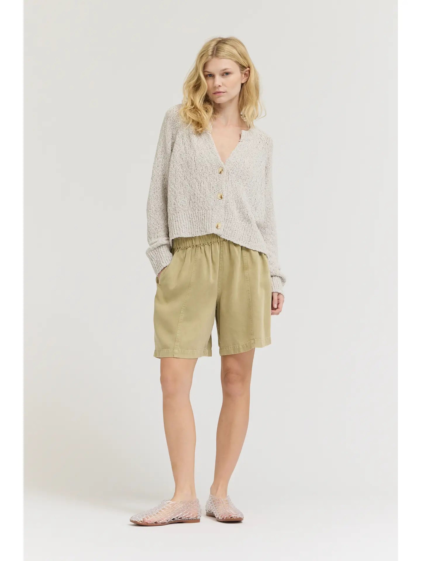 Textured Vneck Cardigan