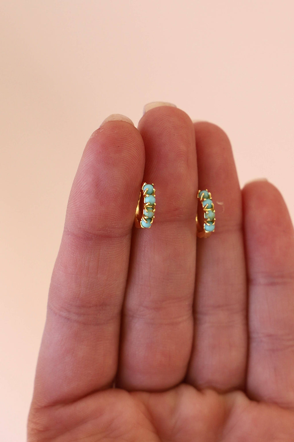 Mini Turquoise Hoops