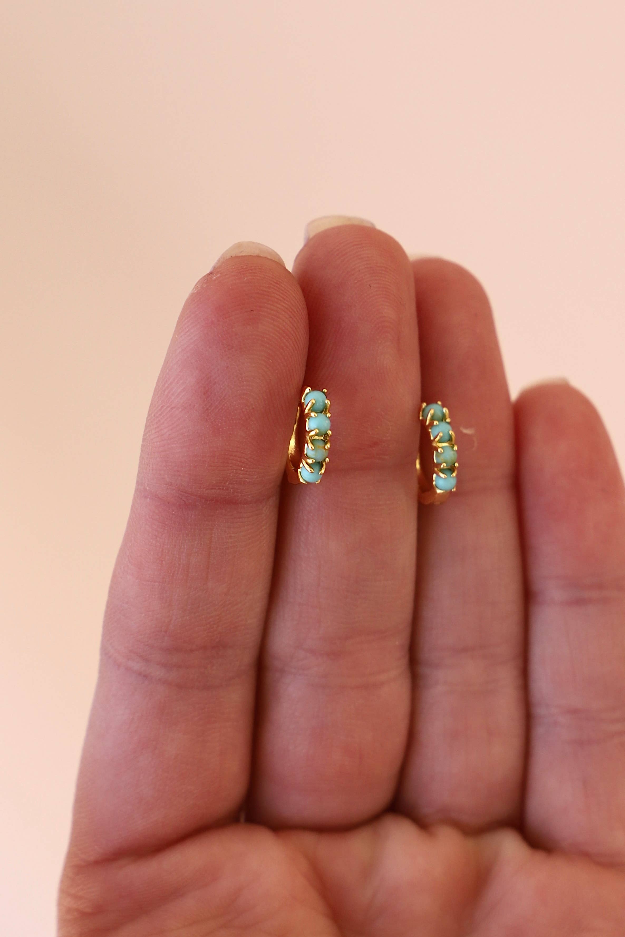Mini Turquoise Hoops