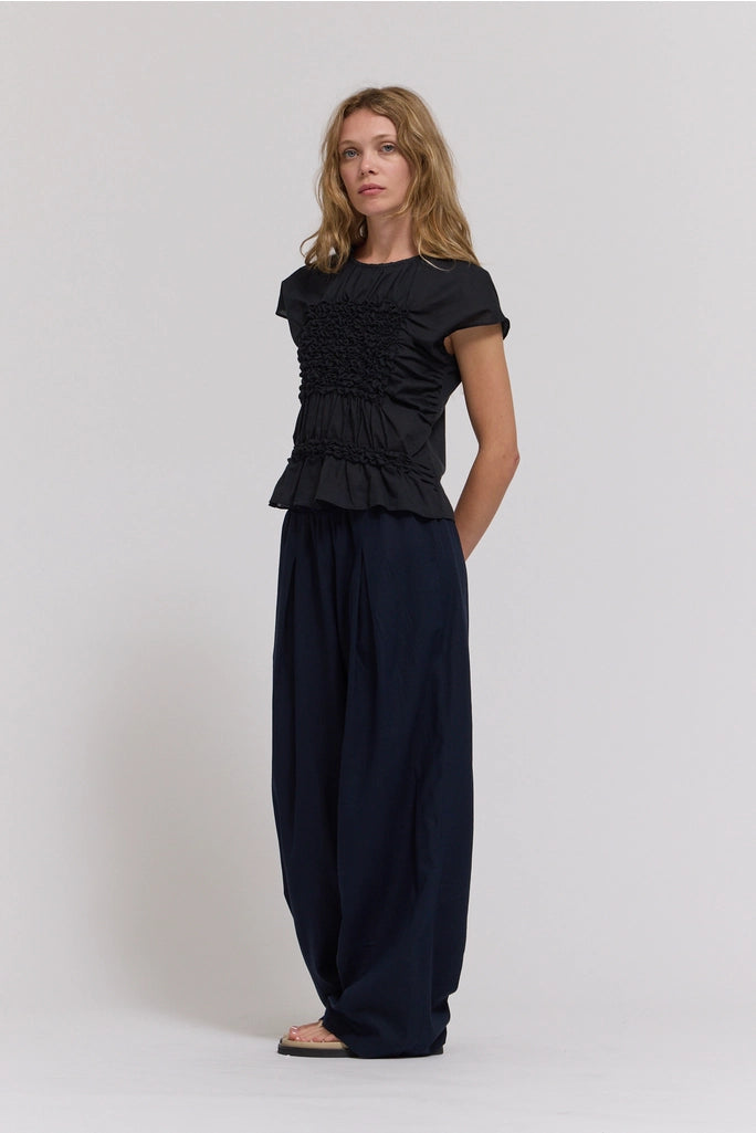 Smocked Front Blouse