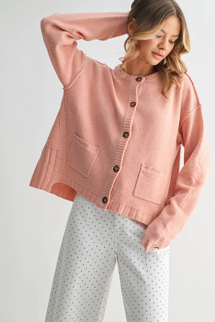 Brushed Button-Up Cardigan