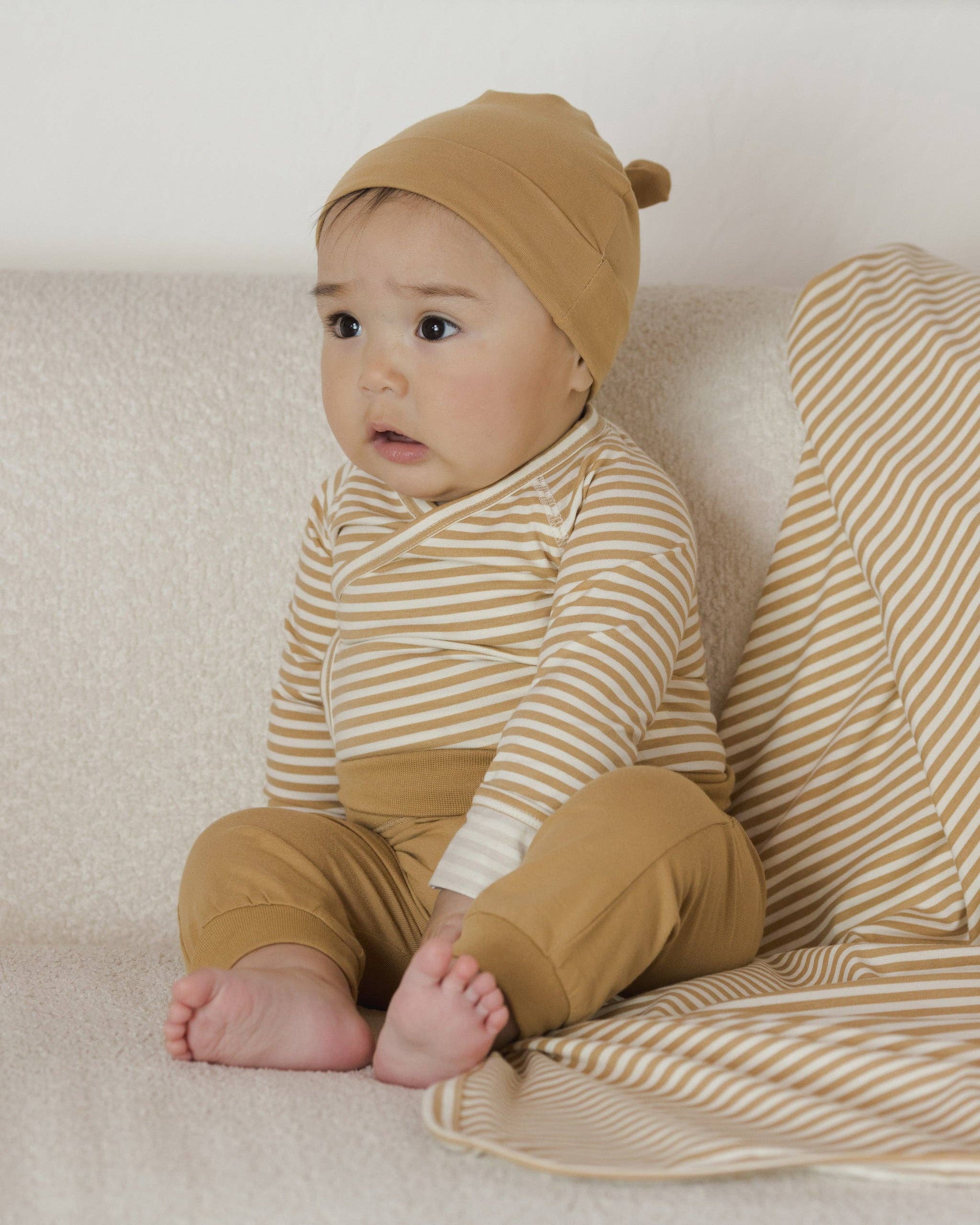 Honey Stripe Baby Swaddle