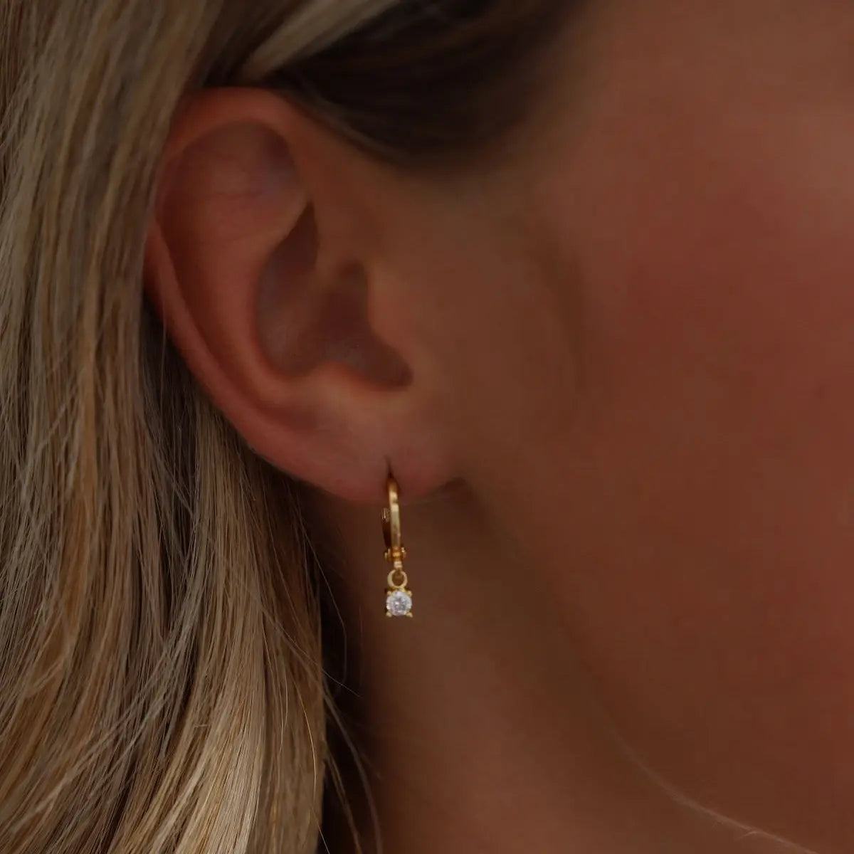 Miniature Cz Drop Earrings