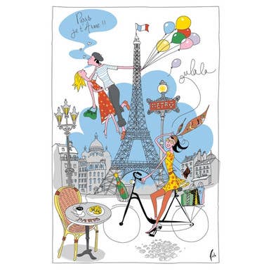 Torchons & Bouchons Tea Towel Paris Girl