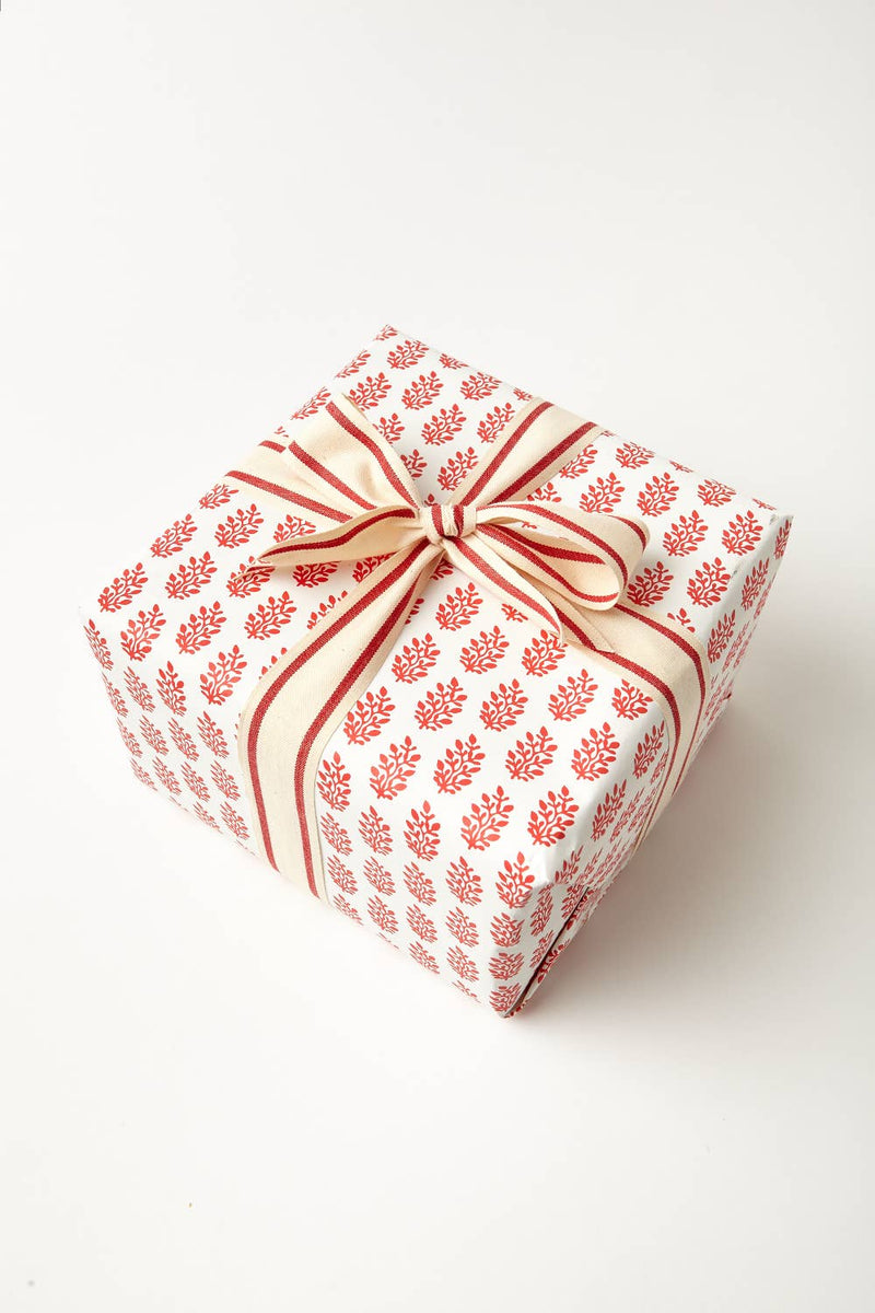 Woven Cotton Burnt Orange Double Stripes Ribbon