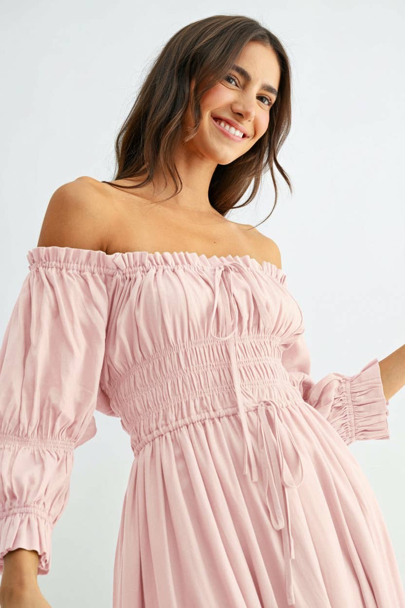 Smocked Bodice Midi Dress