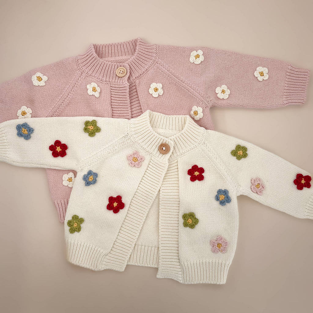 Flower Cardigan Baby Sweater