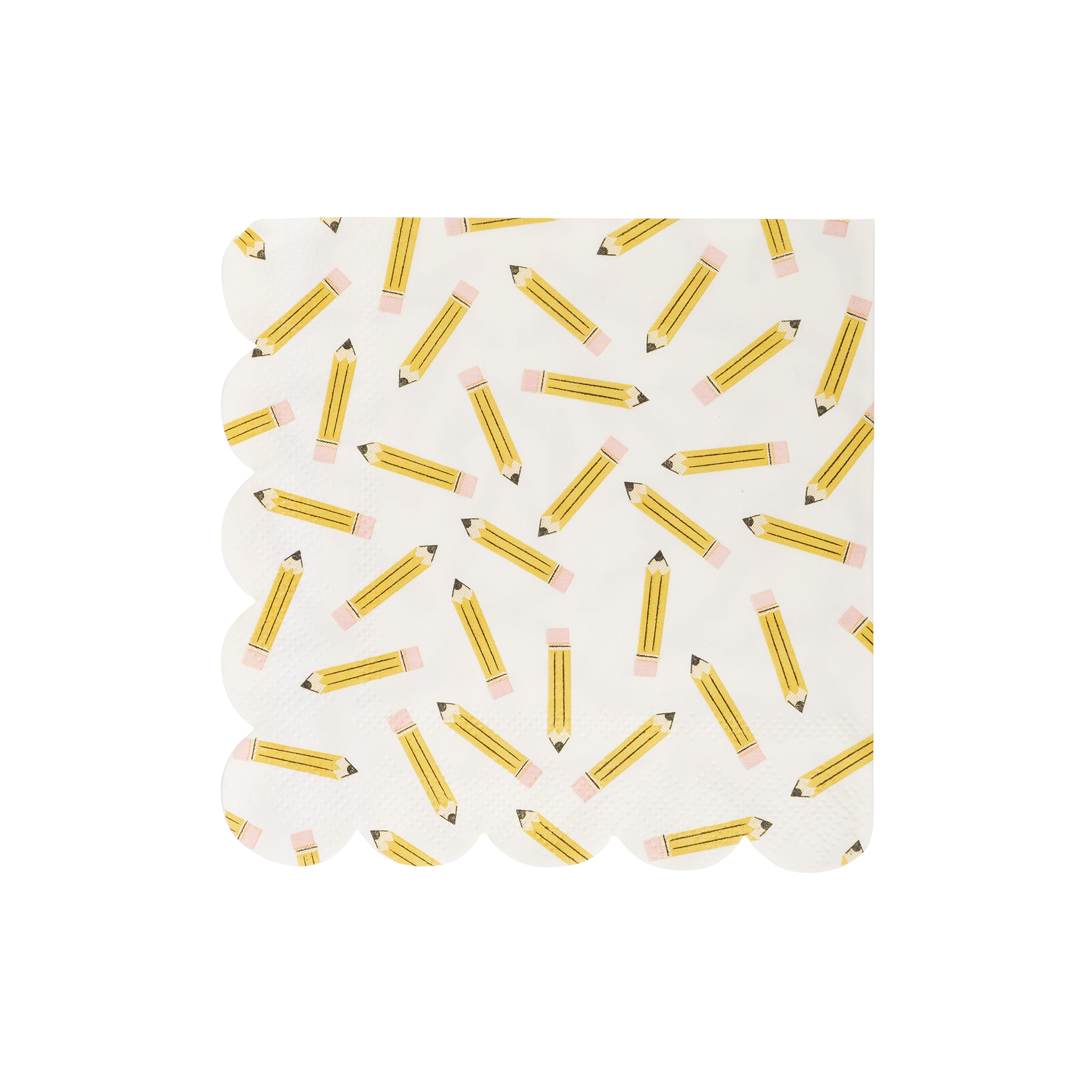 Pencil Pattern Scallop Cocktail Napkin