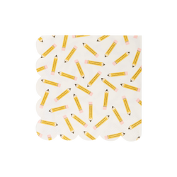 Pencil Pattern Scallop Cocktail Napkin