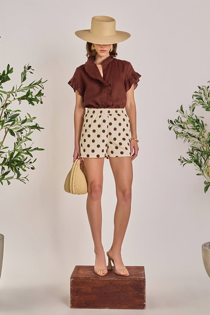 Linen Ruffle Shirt
