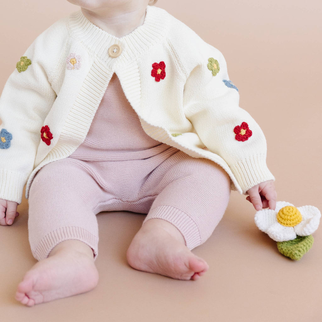 Flower Cardigan Baby Sweater