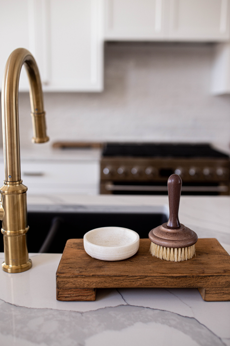 Marble Soap & Brush Holder