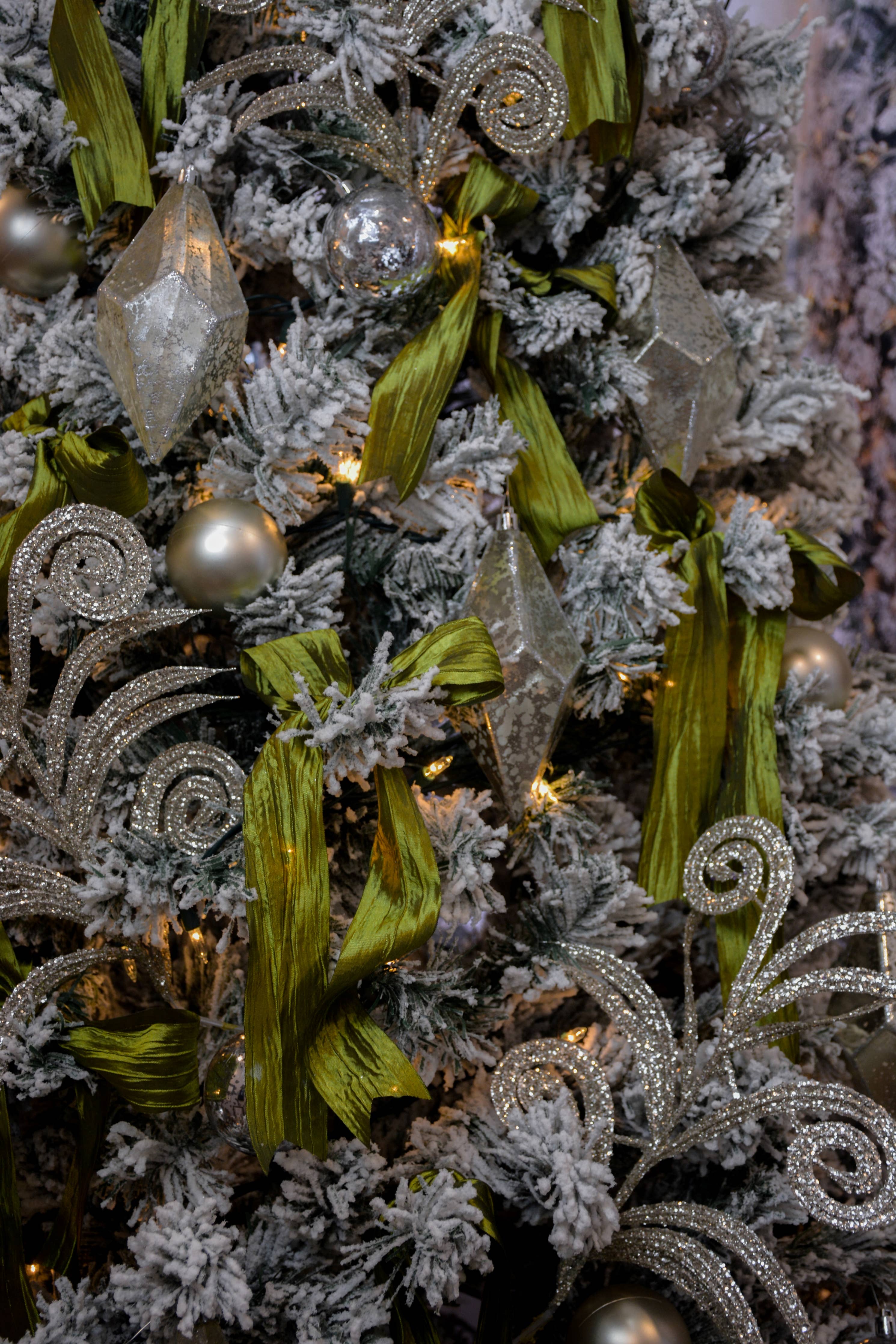 Olive Green Bespoke Crinkle Iridescent Ribbon