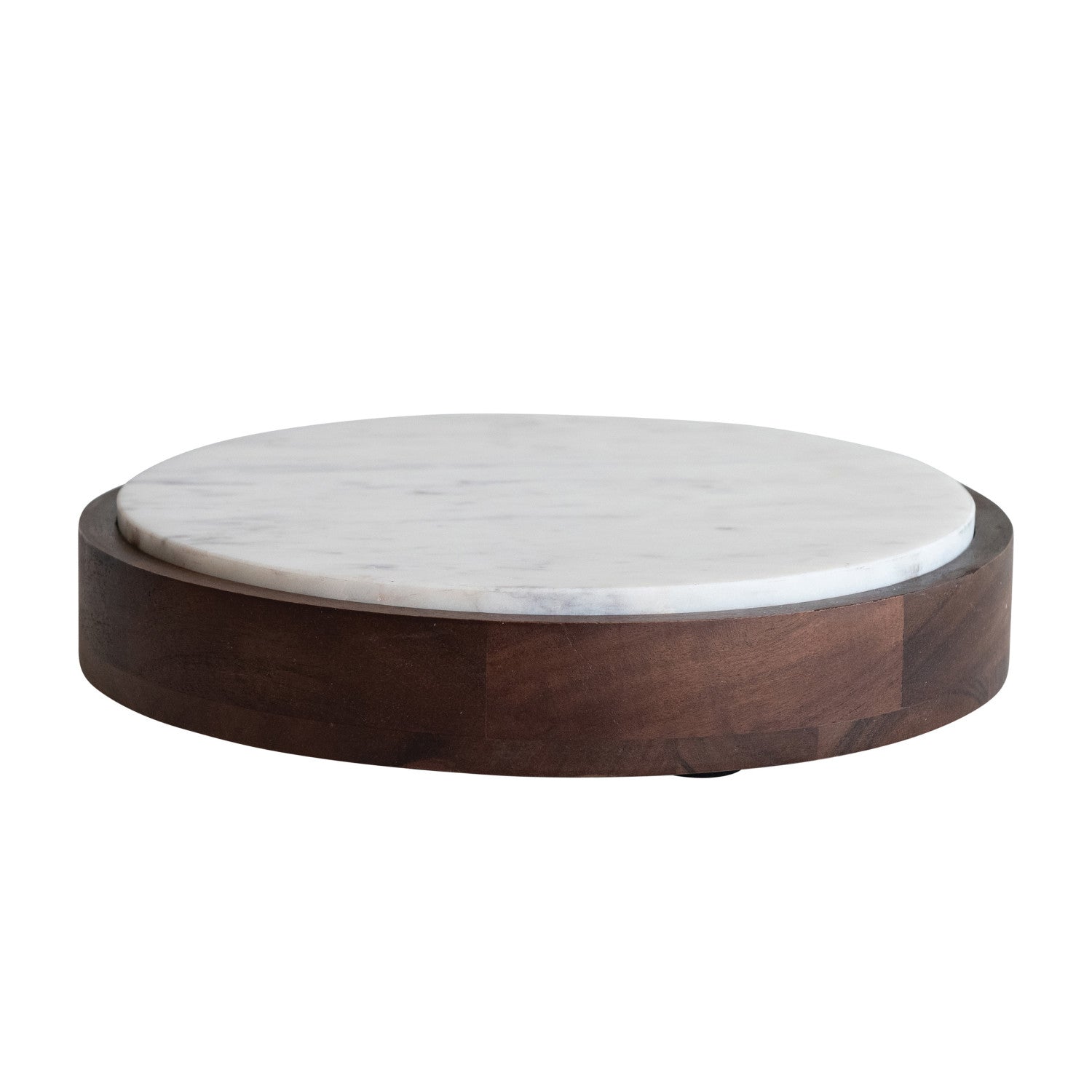 Wood and Marble Pedestal