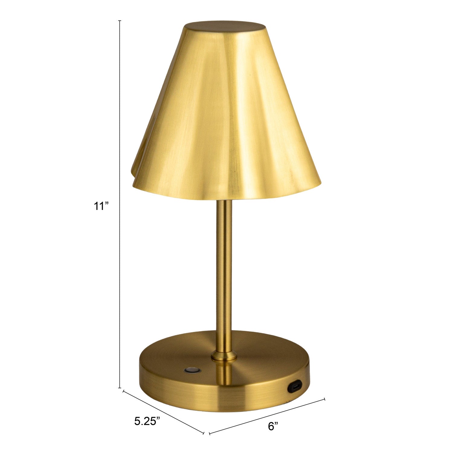 Gold Ruffled Shade Lamp