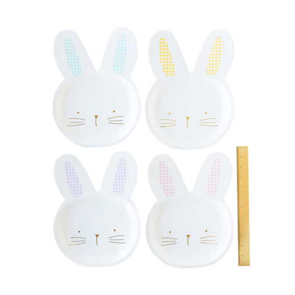 Gingham Bunny Shaped Plate Set