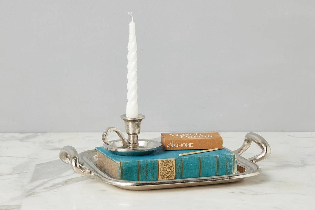 Silver Chamberstick Candle Holder