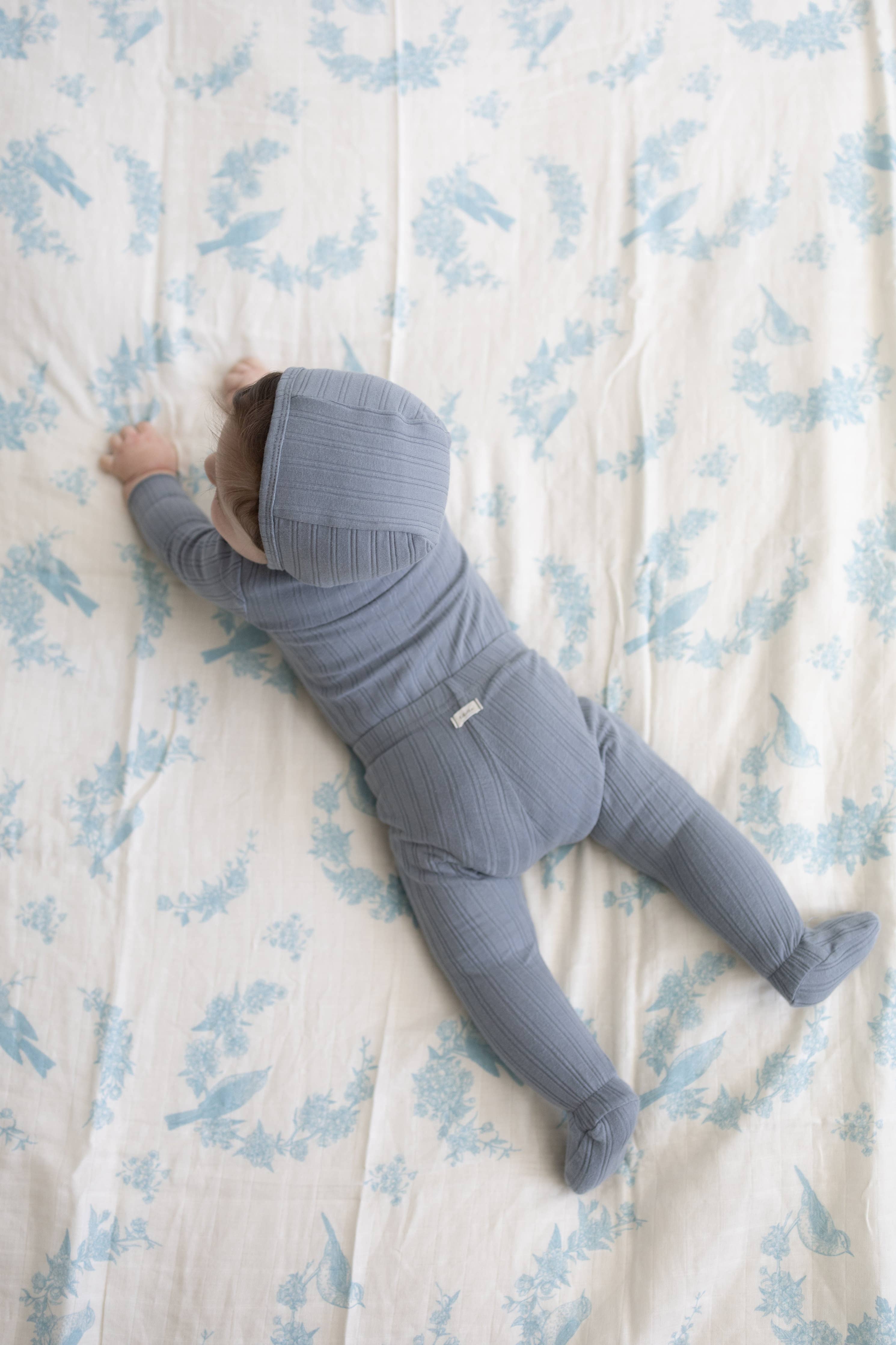 Little Blue Bird Muslin Blanket
