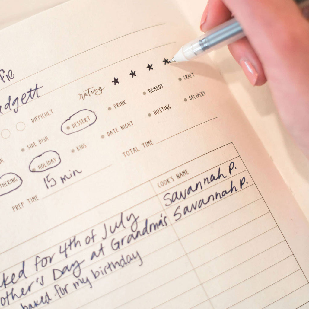 Navy Gingham Heirloom Recipe Book