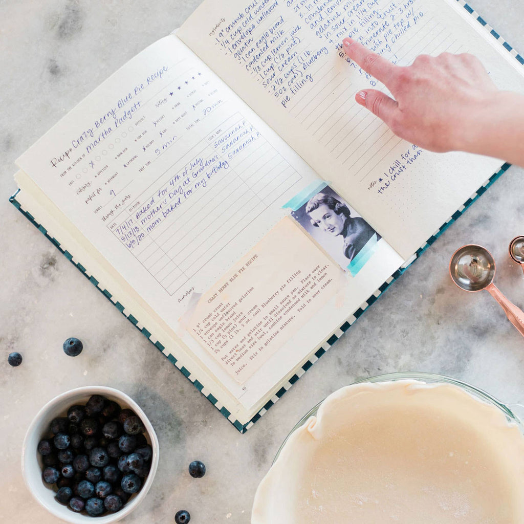 Navy Gingham Heirloom Recipe Book