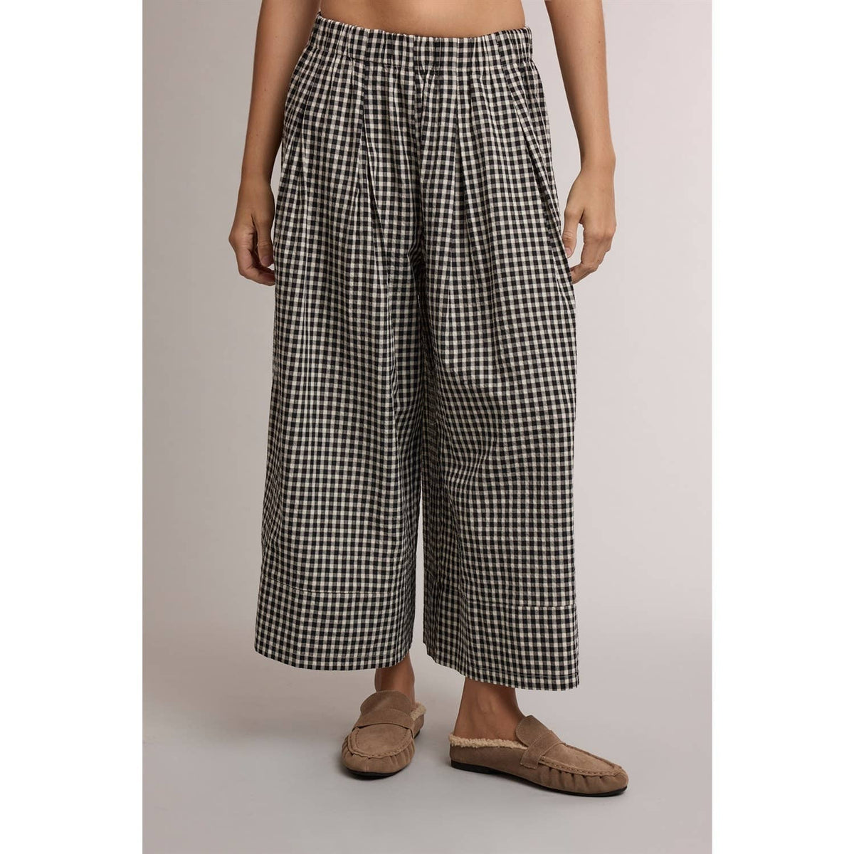 Gingham Wide Leg Pants