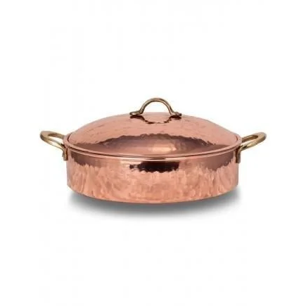 Copper Handmade Hammered Low Pot