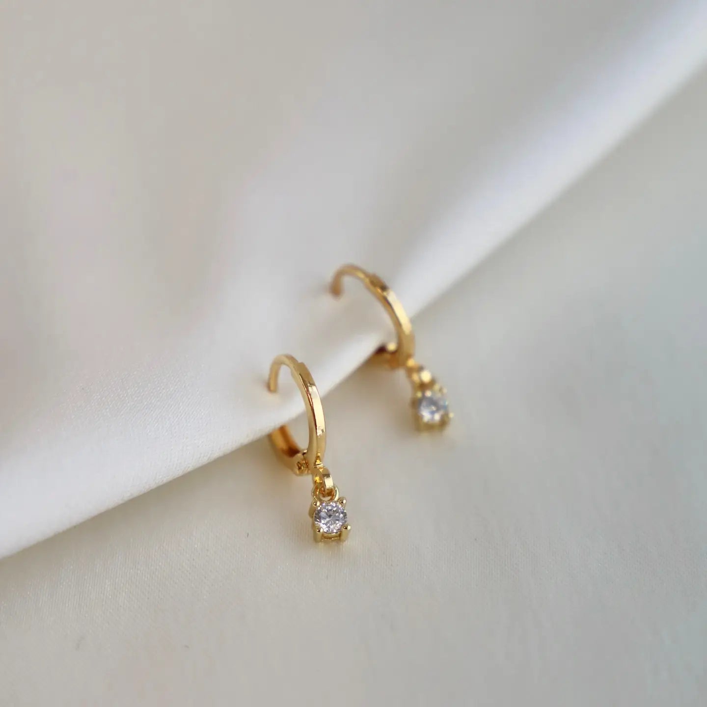 Miniature Cz Drop Earrings