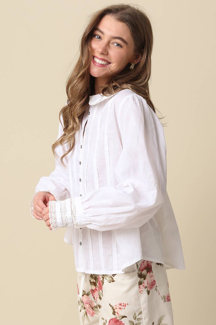 Arely Collar Pintuck Blouse