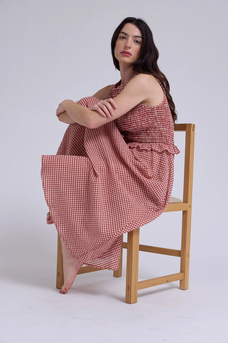 Sleeveless Smocking Top Dress