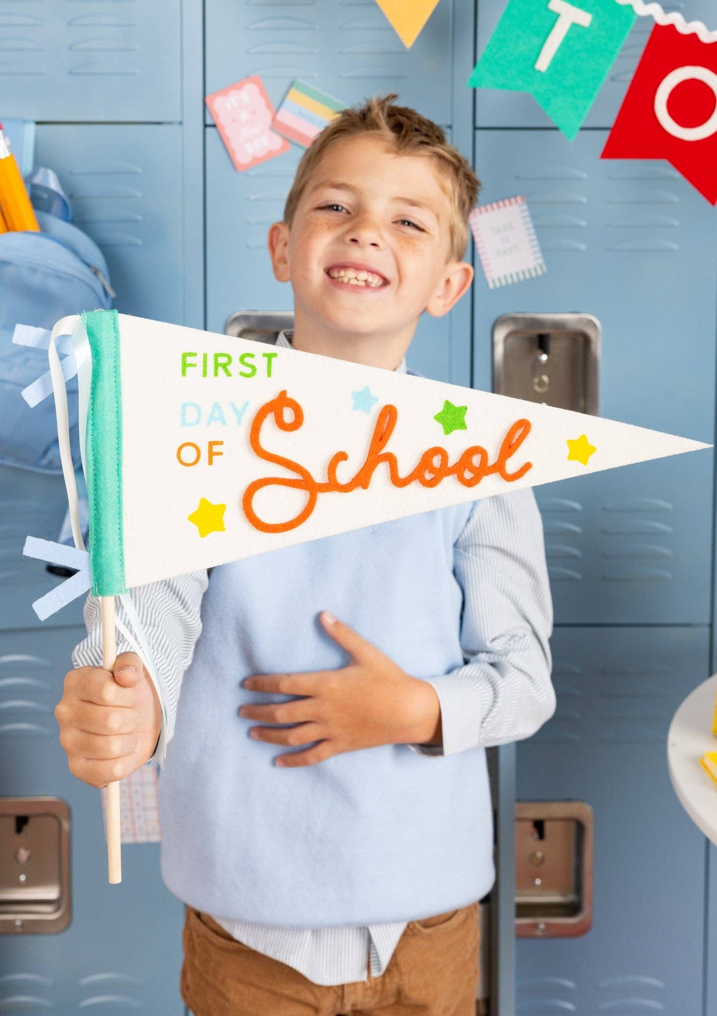 Colorful First Day Felt Pennant