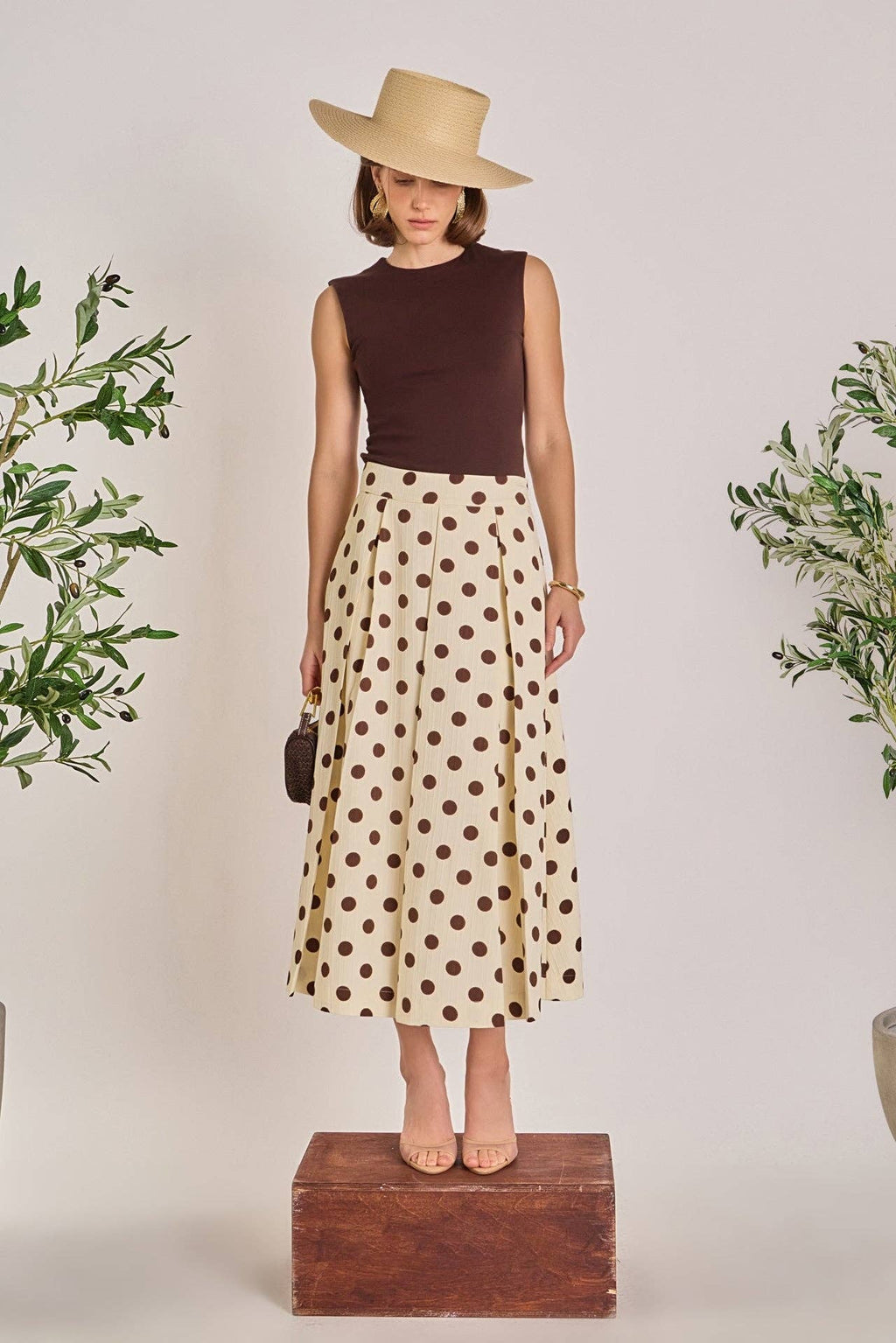 Polka Dot Midi Full Skirt