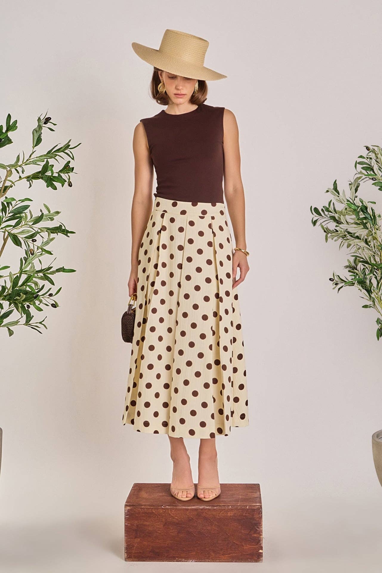 Polka Dot Midi Full Skirt