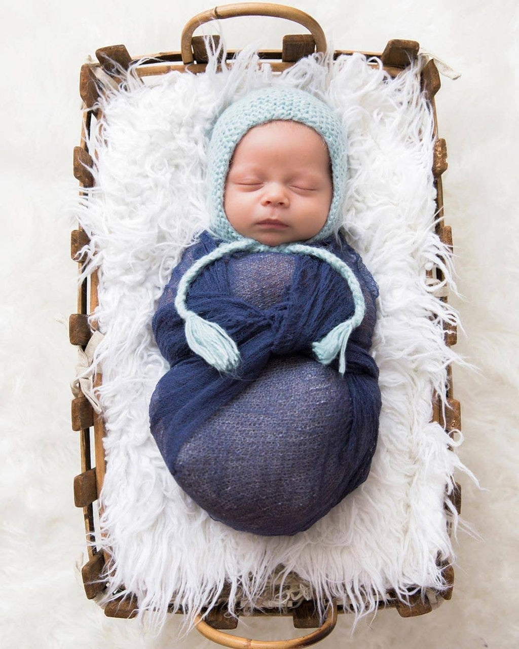Newborn Angora Knit Bonnet