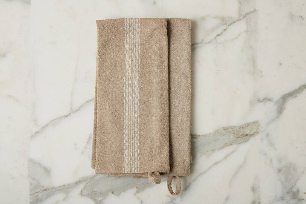 Vintage White Stripe Kitchen Tea Towel