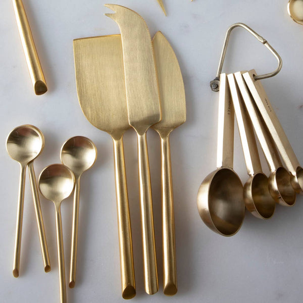 Matte Gold Cheese Knives, Set of 3