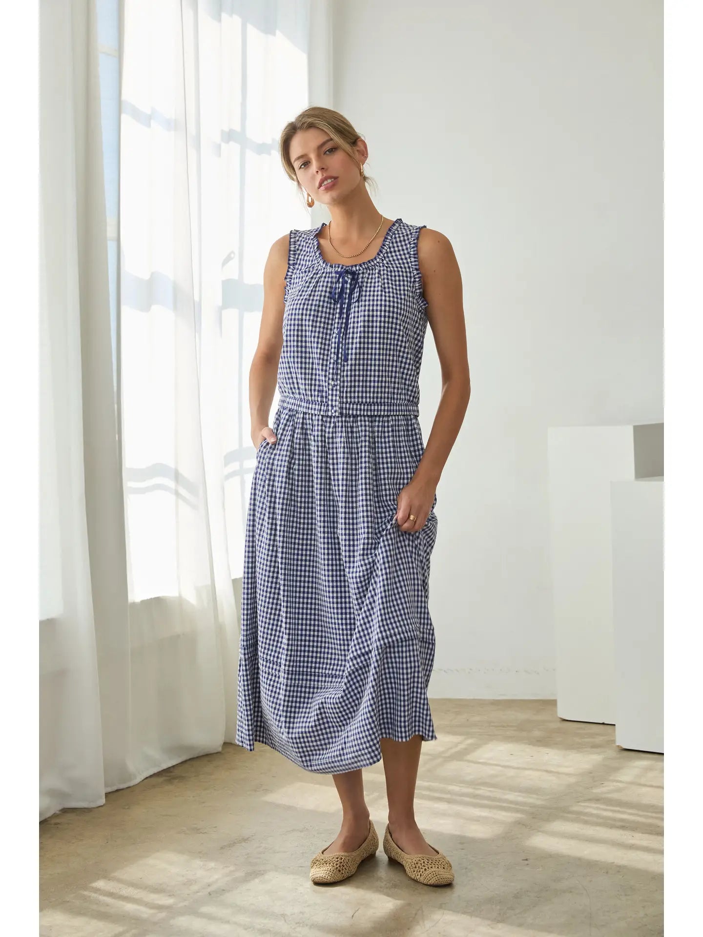 Gingham Midi Skirt
