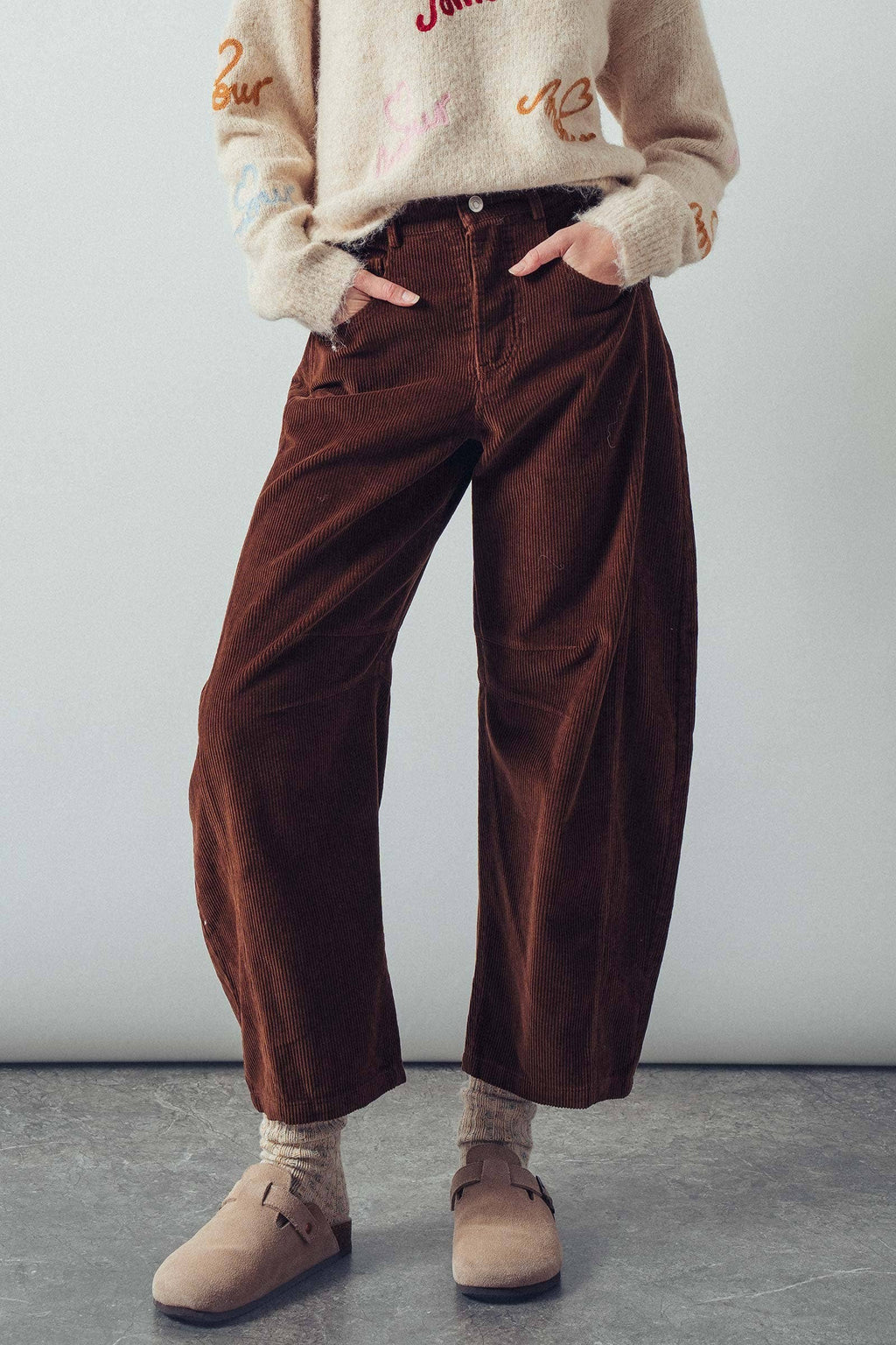 Corduroy Barrel Jeans